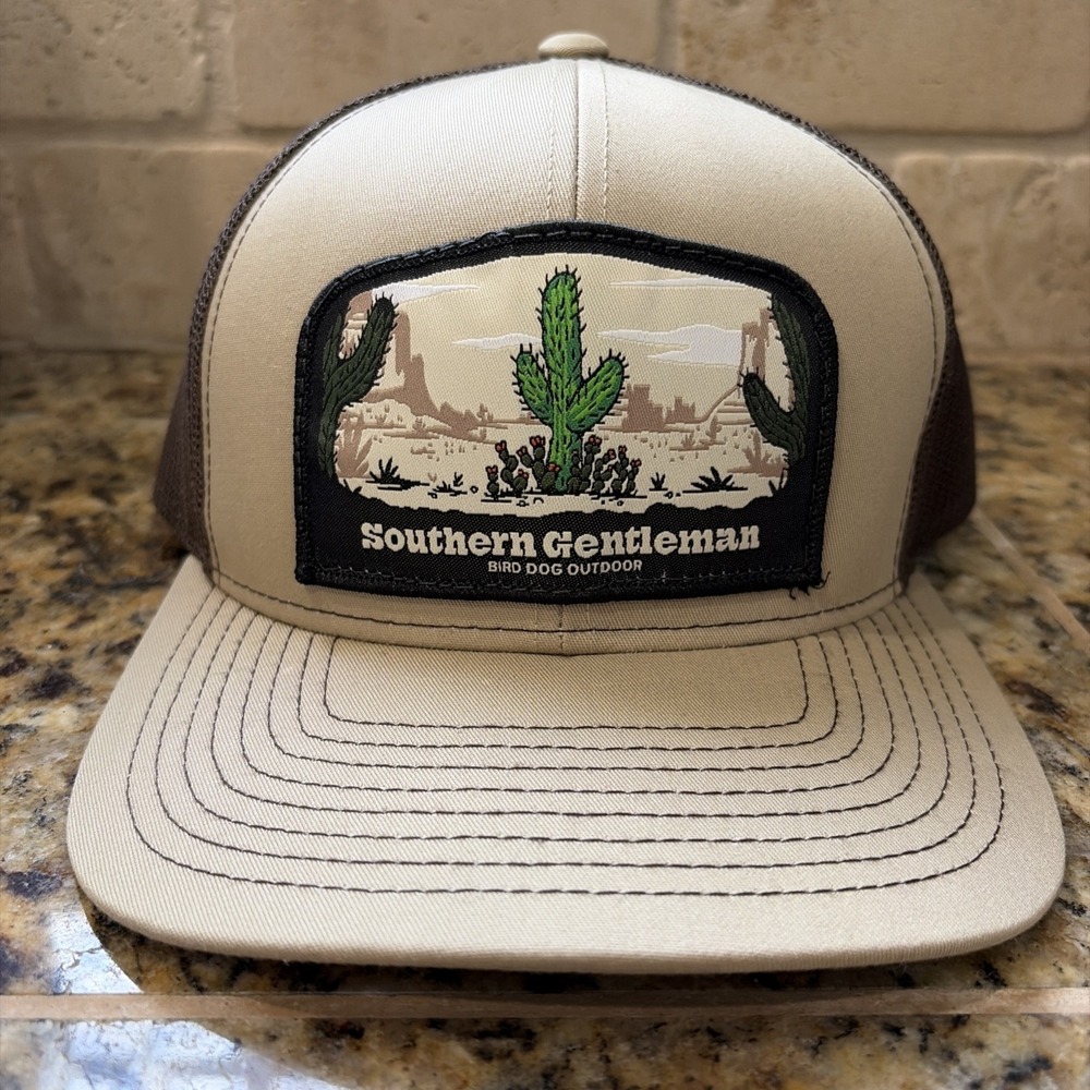 Bird Dog Outdoor Brown/Tan SOUTHERN GENTLEMAN Cactus Landscape Cap Hat Adult O/S